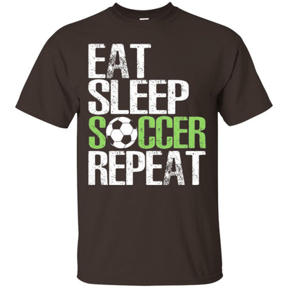 Soccer T-shirt Eat Sleep Soccer Repeat Dark Chocolate