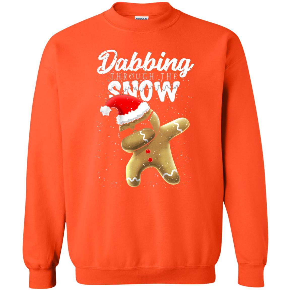 Dabbing Gingerbread T-shirt Dabbing Through The Snow Orange