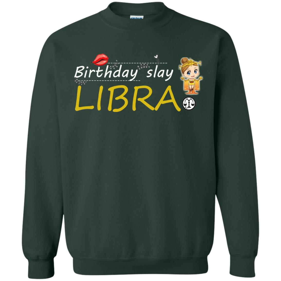 Cute Libra Girl Birthday Lip Slay T-shirt Forest Green