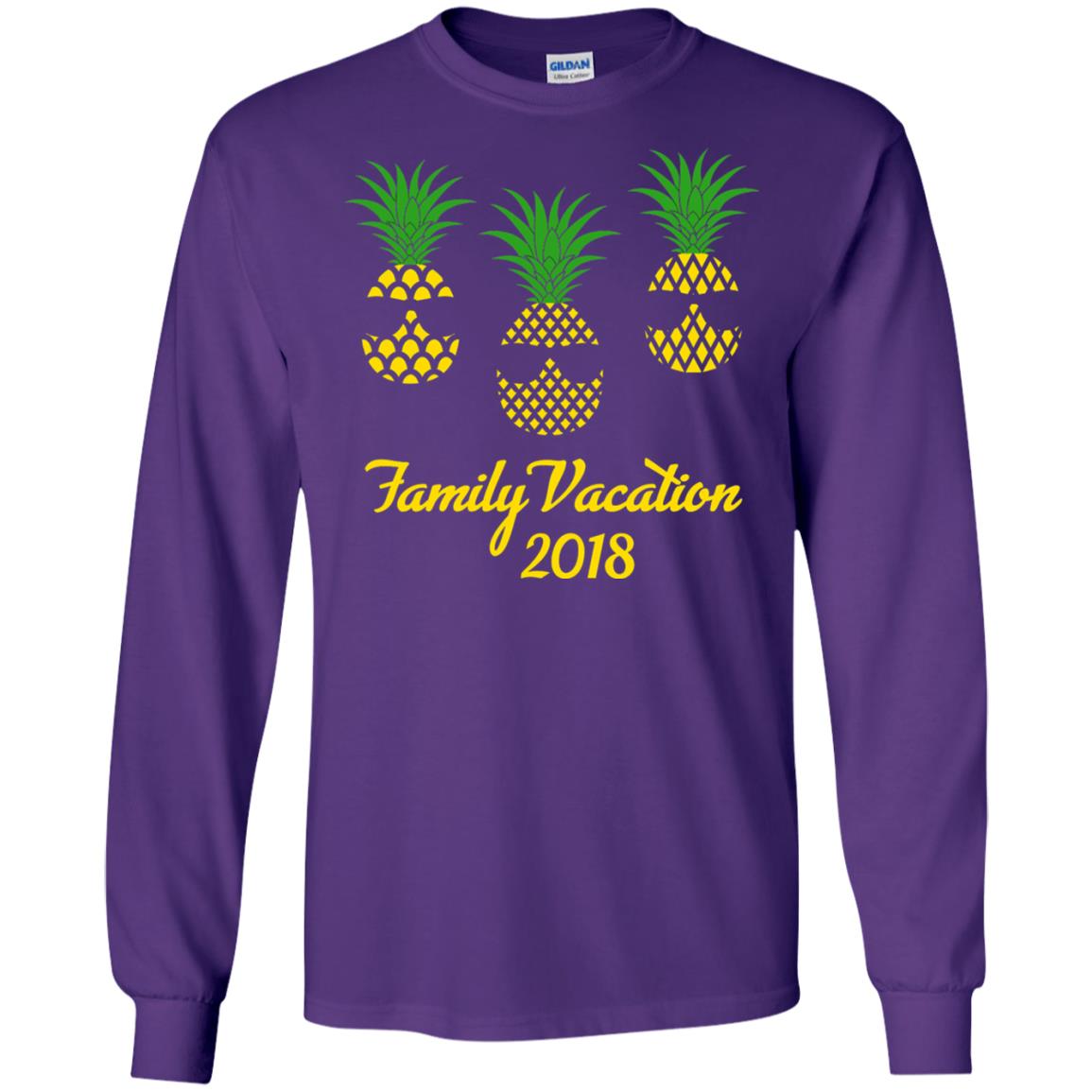 Family Vacation 2018 Shirt Hawaii Pineapple Sunglasses Purple