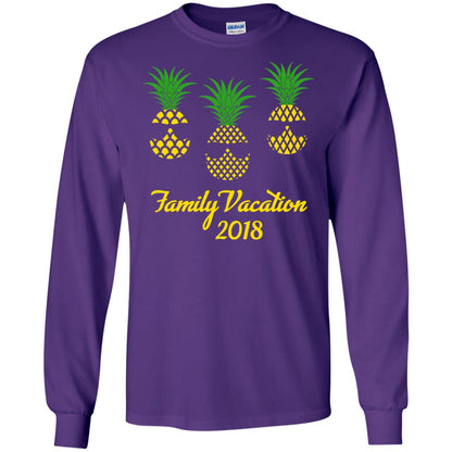 Family Vacation 2018 Shirt Hawaii Pineapple Sunglasses Purple