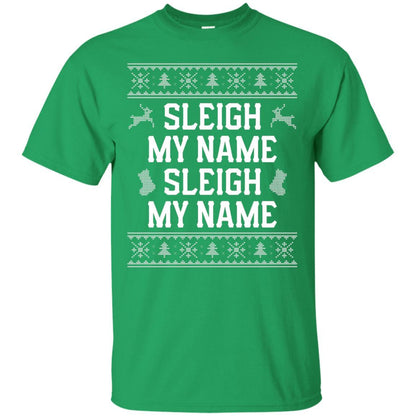 Christmas T-shirt Sleigh My Name Irish Green