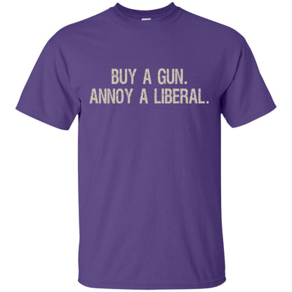 Gun Lovers T-shirt Buy A Gun Annoy A Liberal Purple