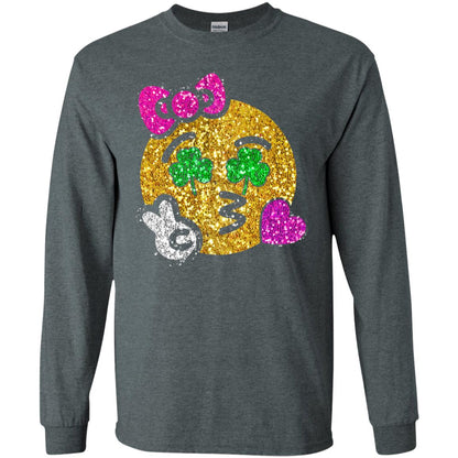 Emoji Kiss Heart Princess St. Patrick_s Day T-shirt Dark Heather