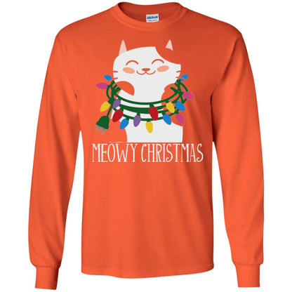 Meowy Christmas Holiday T-shirt Orange