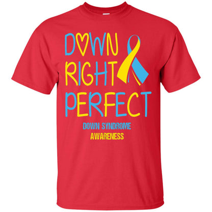 Down Right Perfect Down Syndrome Awareness T-shirt Red