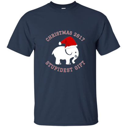 Christmas T-shirt White Elephant Christmas 2017 Stupidest Gift Navy
