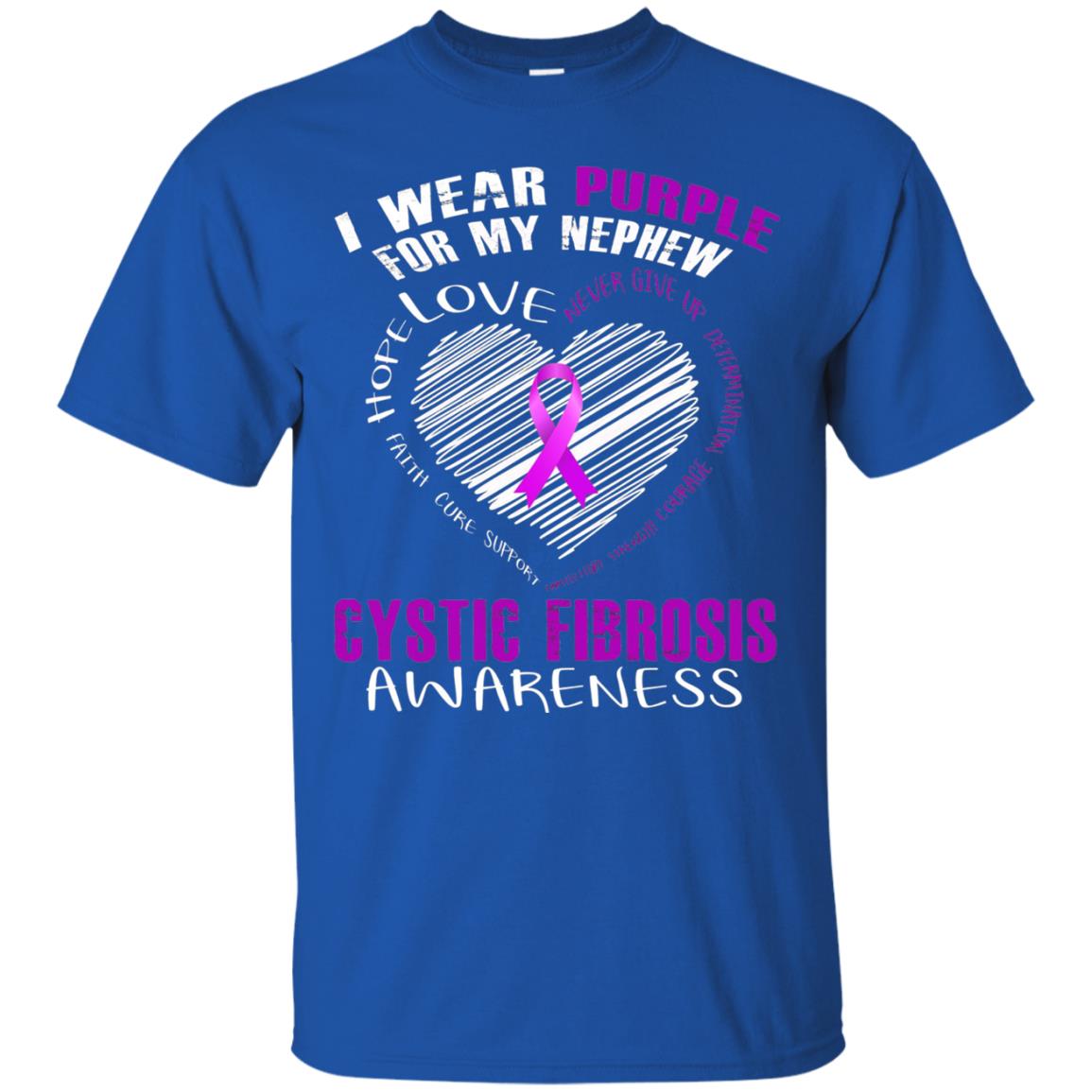 Cystic Fibrosis Awareness T-shirt I Wear Purple Royal