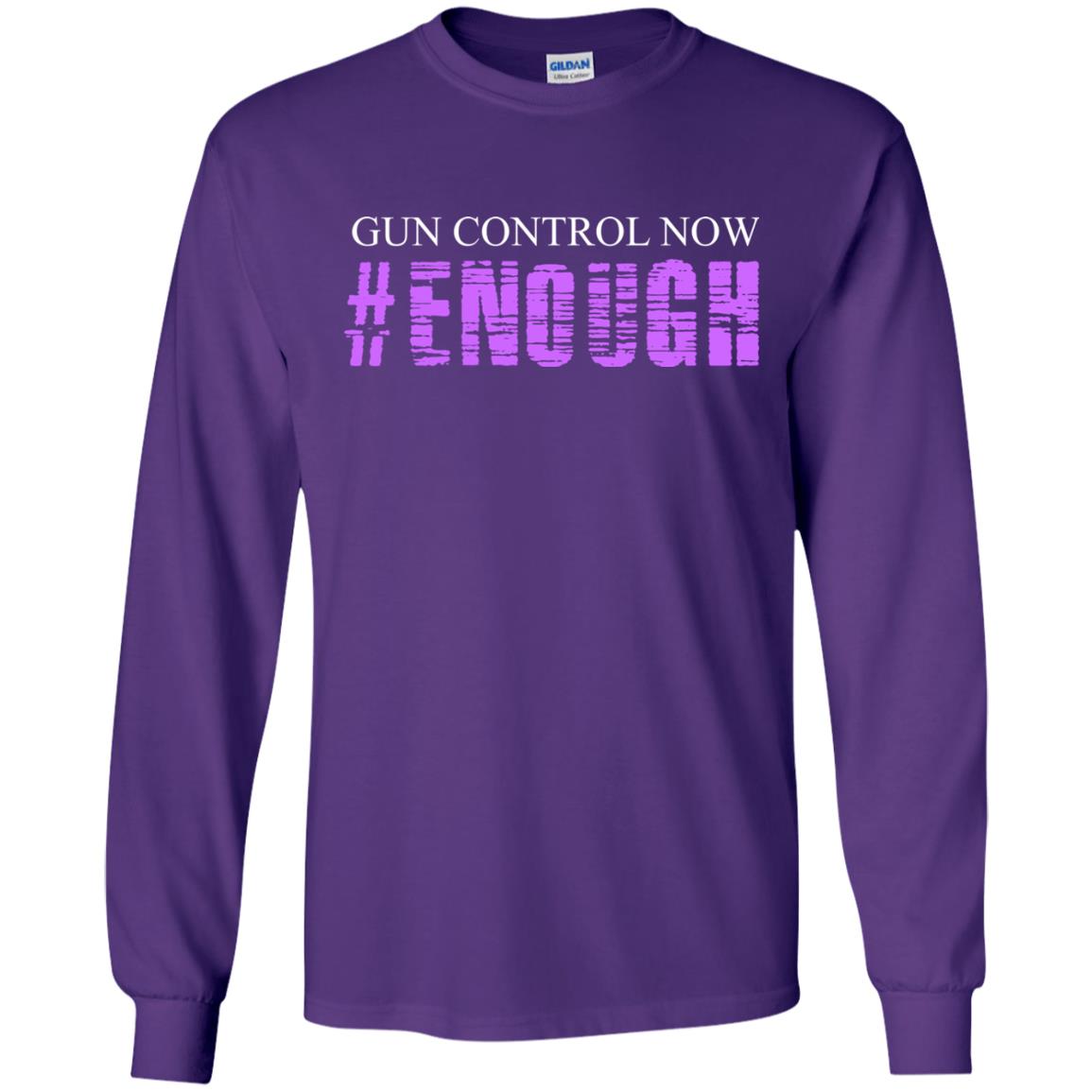 Anti Gun T-shirt Gun Control Now Enough Purple