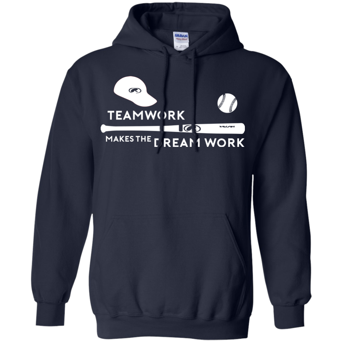 Baseball T-shirt Teamwork Makes The Dream Work Navy