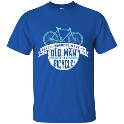 Never Underestimate An Old Man With A Bicycle Shirt Gift For Bicycle Lover Royal