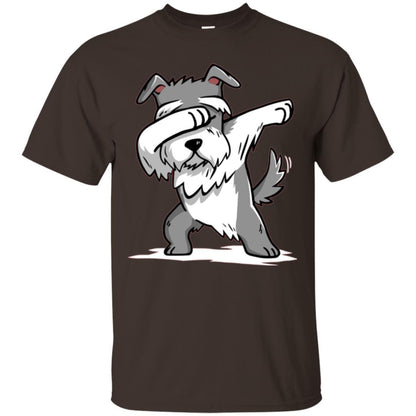 Dog Lover T-shirt Miniature Schnauzer Cute Dabbing Dark Chocolate