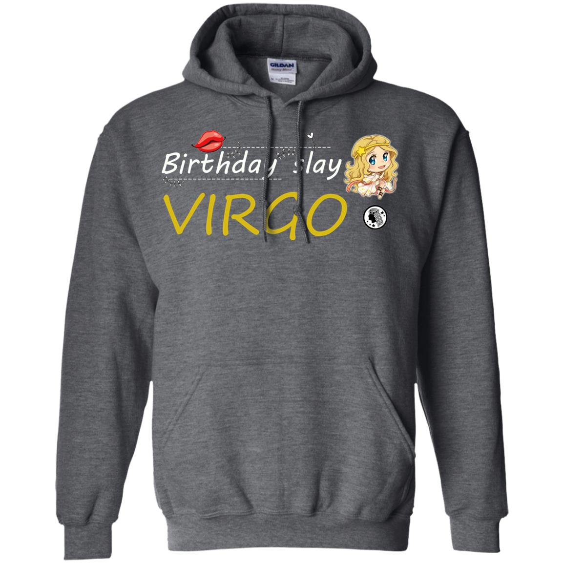 Cute Virgo Girl Birthday Lip Slay T-shirt Dark Heather