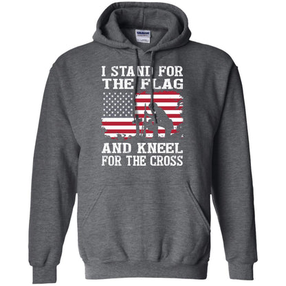 I Stand For The Flag And Kneel For The Cross Military T-shirt Dark Heather