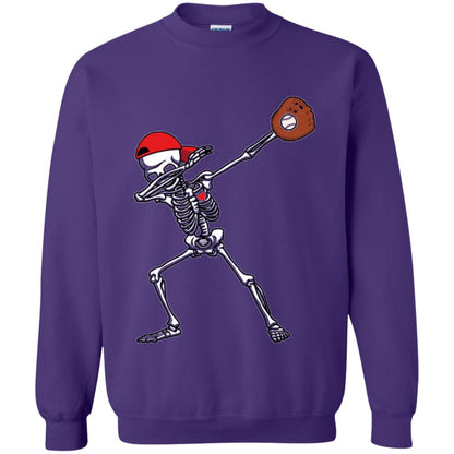 Dabbing Skeleton Baseball Lover T-shirt Purple