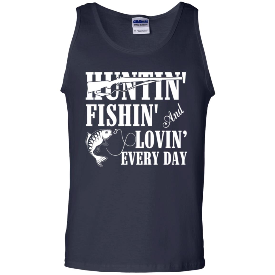 Hunting Lovers T-shirt Huntin_ Fishin_ And Lovin_ Everyday Navy