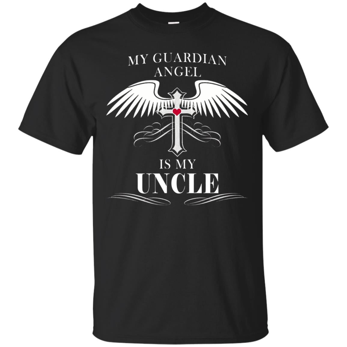 Uncle T-shirt My Guardian Angel Is My Uncle Black