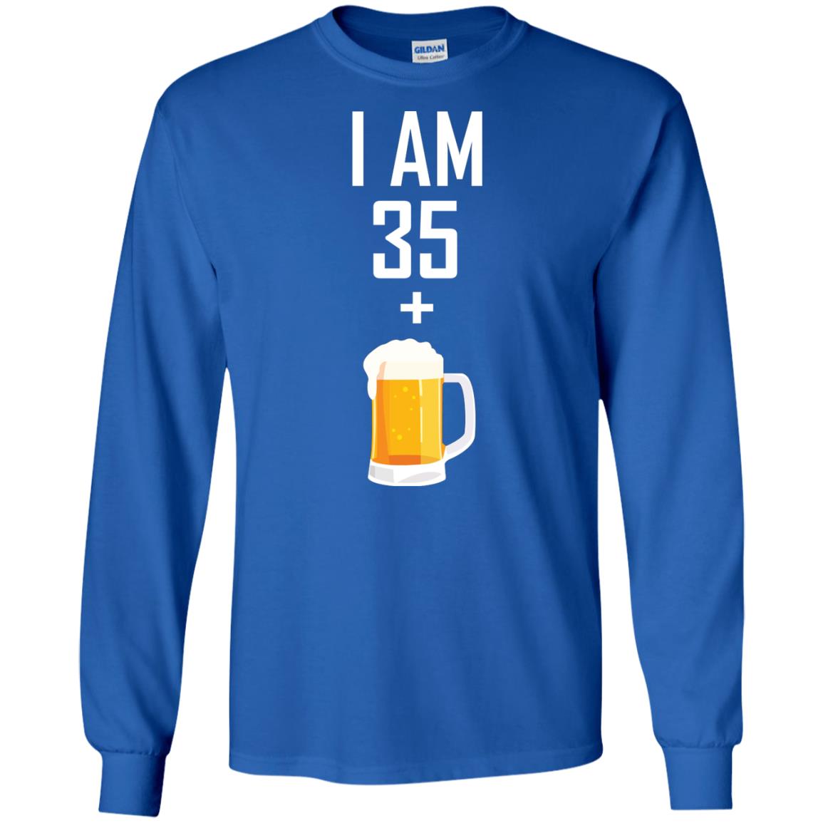 I Am 35 Plus 1 Beer 36th Birthday T-shirt Royal