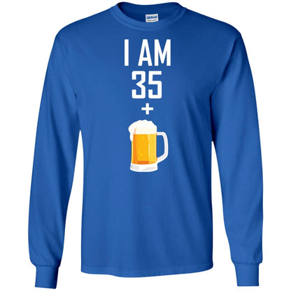 I Am 35 Plus 1 Beer 36th Birthday T-shirt Royal