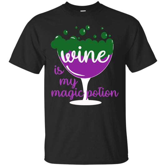 Wine Is My Magic Potion Funny Halloween Wine Lovers Shirt Black