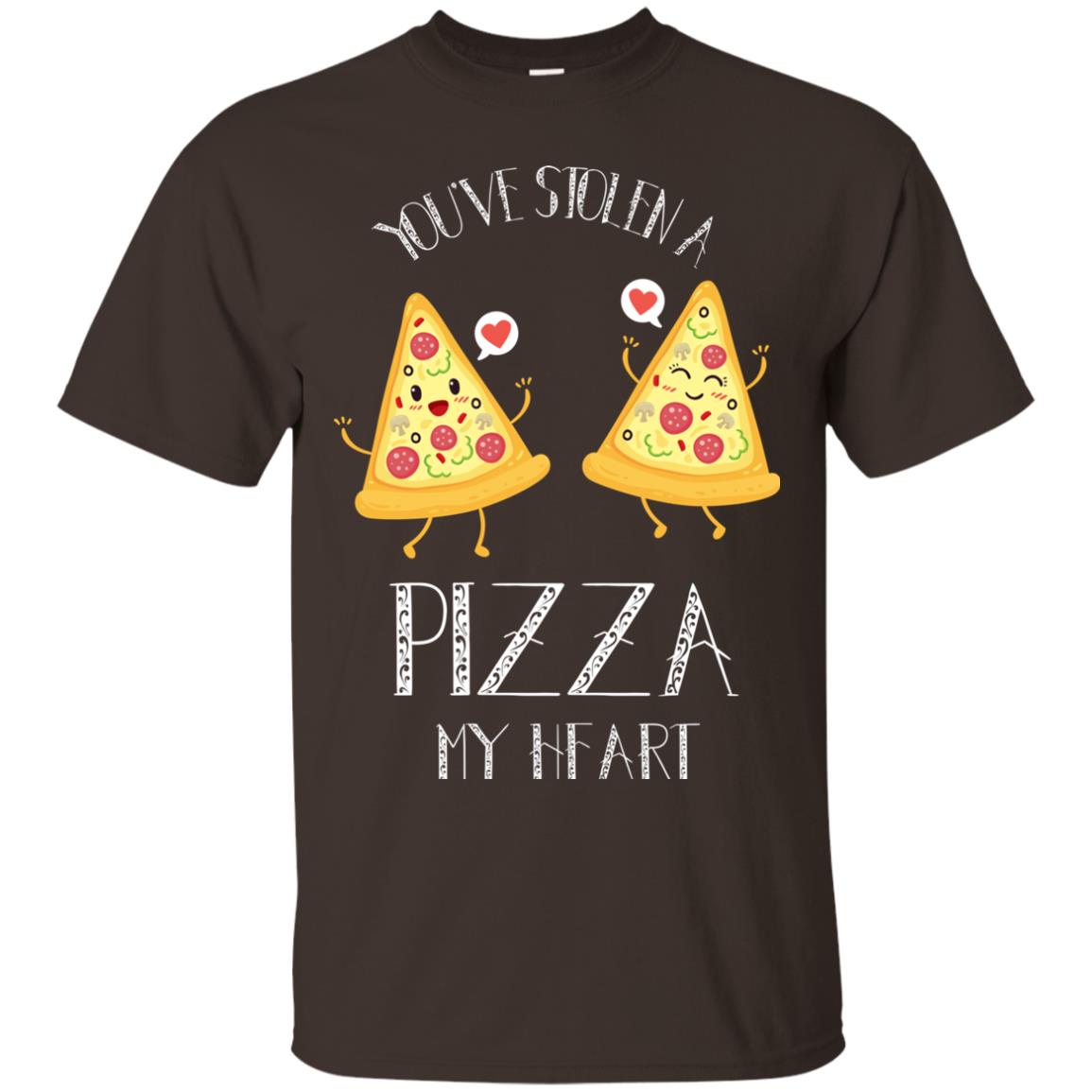 Pizza Lover T-shirt You've Stolen A Pizza My Heart Dark Chocolate
