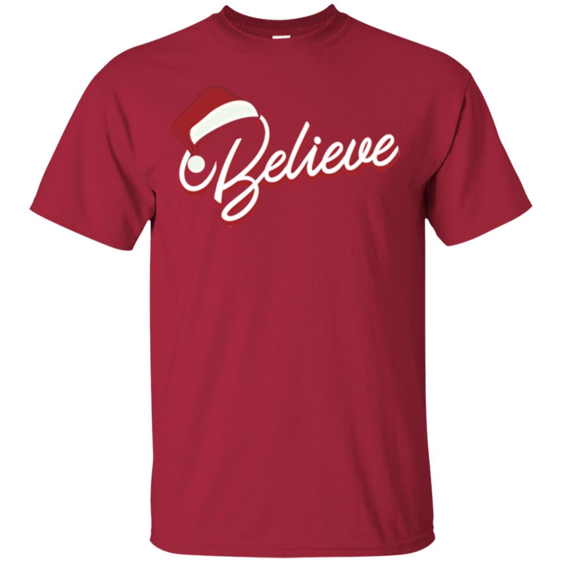 Christmas T-shirt Believe In Santa Claus Cardinal