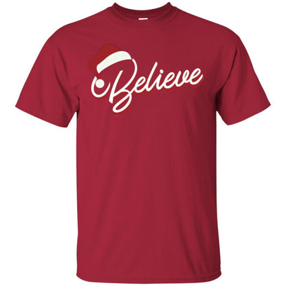 Christmas T-shirt Believe In Santa Claus Cardinal