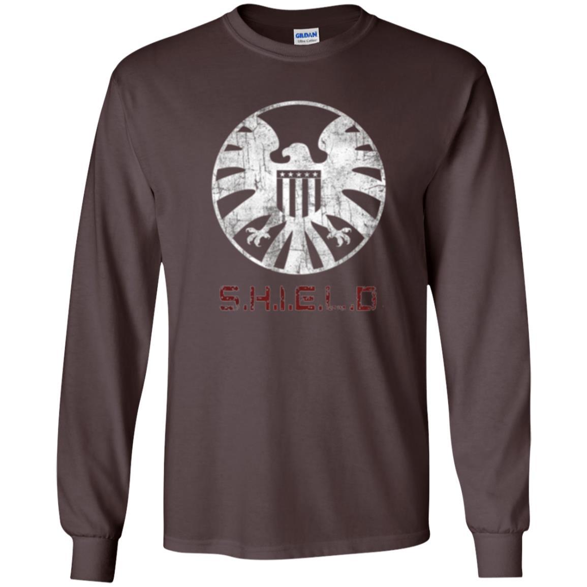 Film T-shirt Agents Of Shield Distressed Logo Graphic Dark Chocolate