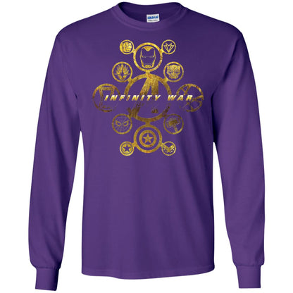Infinity War Gold Hero Movie T-shirt Purple