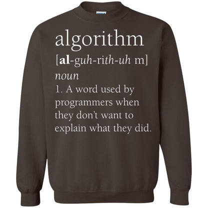 Funny Computer Programmer Algorithm Definition Gift T-shirt Dark Chocolate