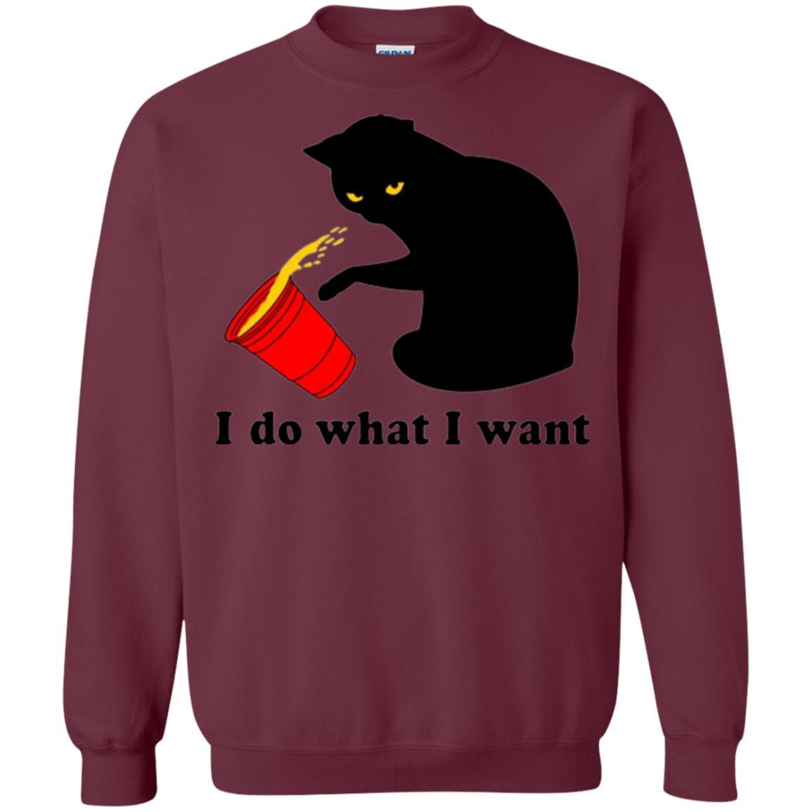 Cat Lover T-shirt I Do What I Want Maroon