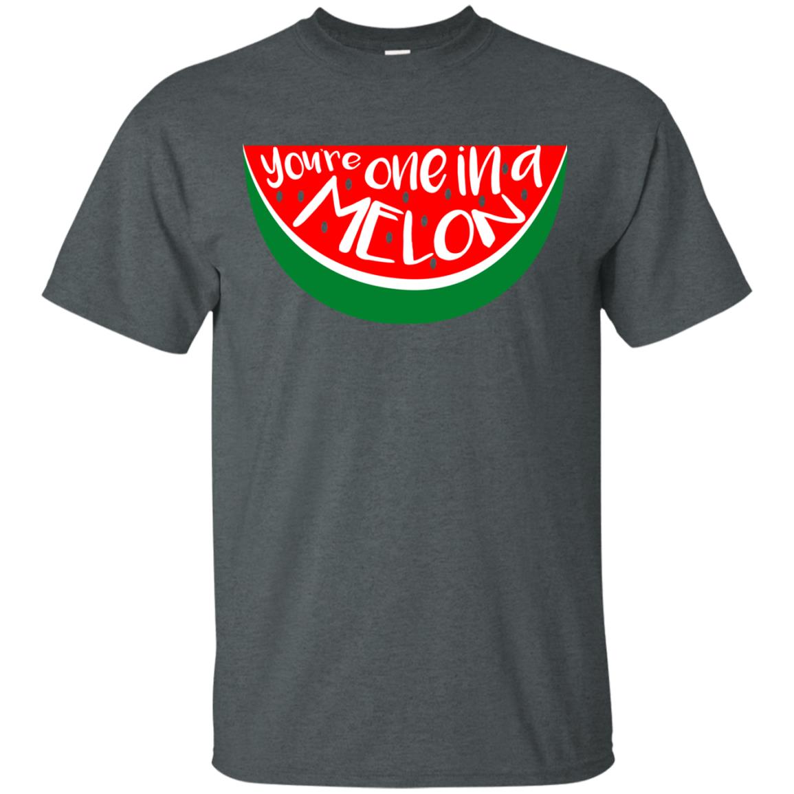 You_re One In A Melon Funny Summer Melon Fruit Shirt Dark Heather