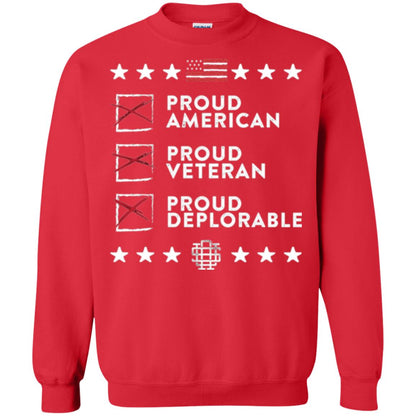 American T-shirt Proud American, Proud Veteran, Proud Deplorable Red