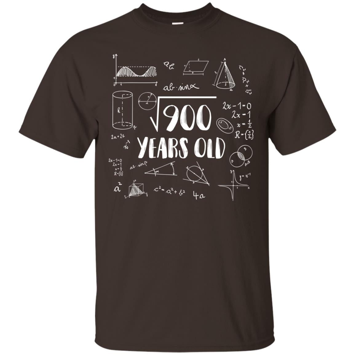 Square Root Of 900 30th Birthday 30 Years Old Math T-shirt Dark Chocolate
