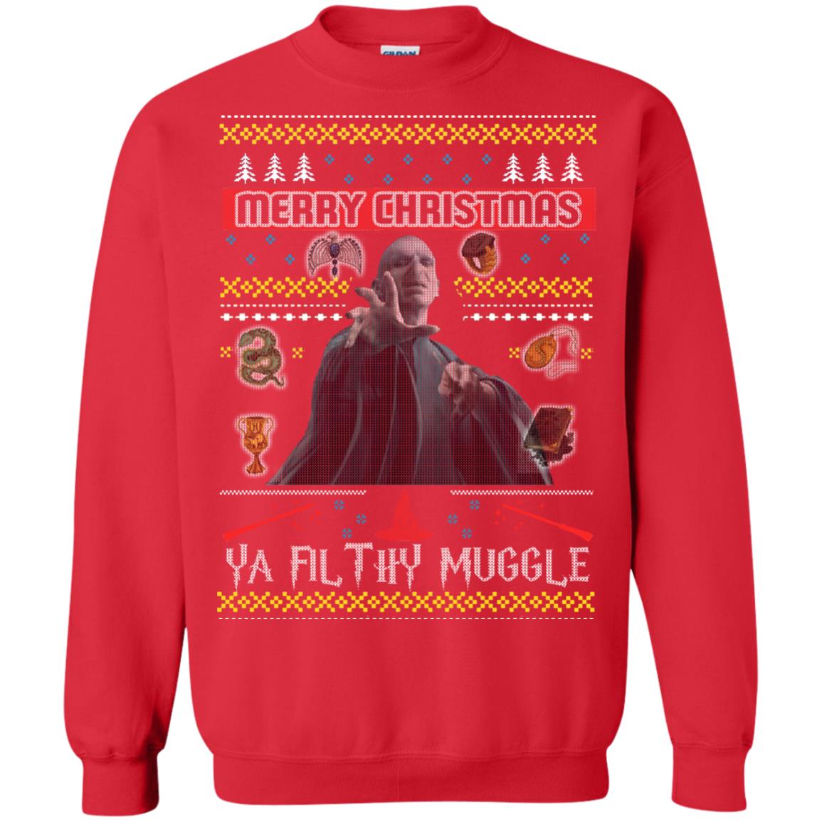 Merry Christmas Ya Filthy Muggle Harry Potter Fan T-shirt Red