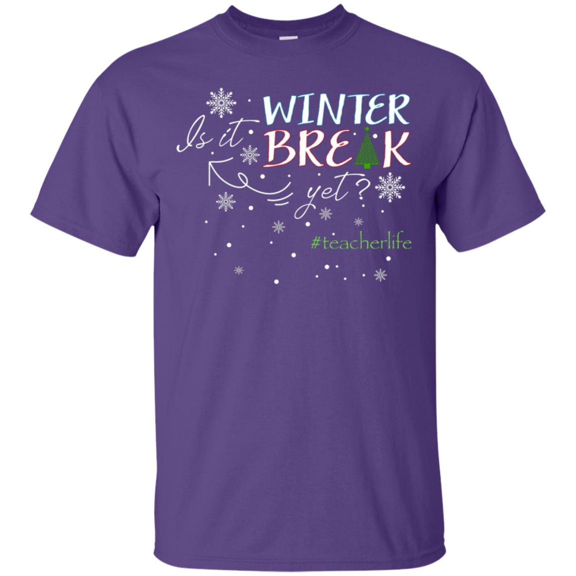Is It Winter Break Yet X-mas Gift Shirt For Teacher Purple