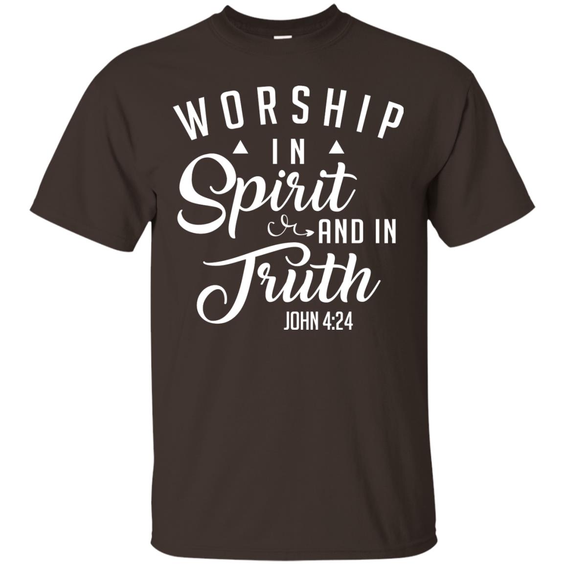 Christian T-shirt Worship In Spirit And In Truth Dark Chocolate