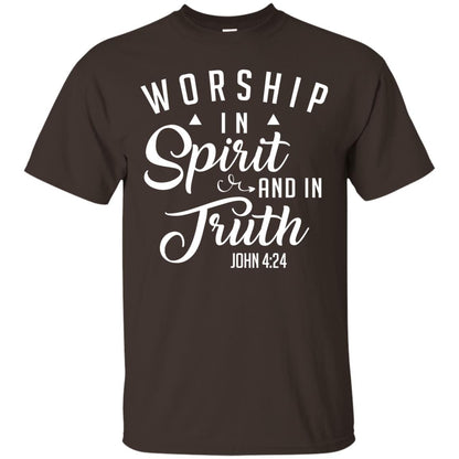 Christian T-shirt Worship In Spirit And In Truth Dark Chocolate