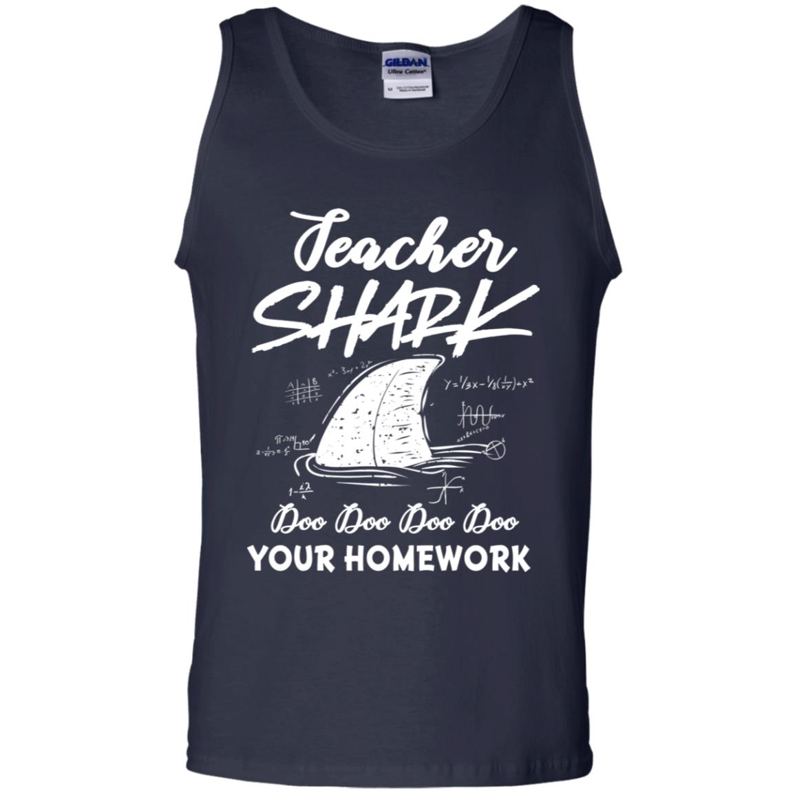 Teacher Shark Doo Doo Doo Your Homework Shirt Navy