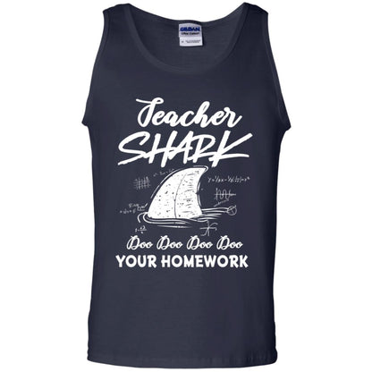 Teacher Shark Doo Doo Doo Your Homework Shirt Navy