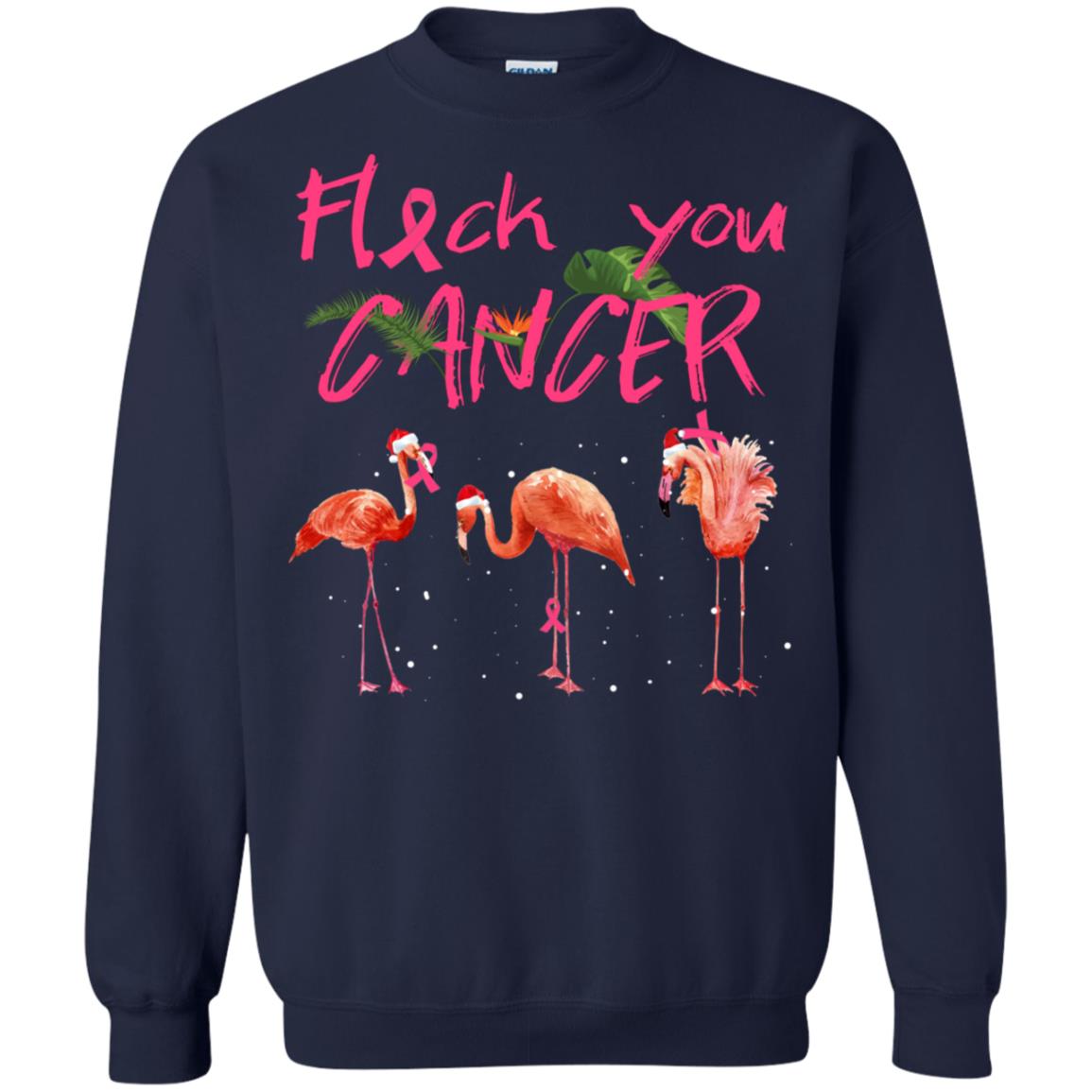 Flock You Cancer Breast Cancer Awareness Gift Shirt Navy