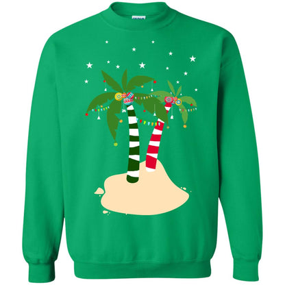Decorated Tropical Coconut Tree Merry X-mas 2018 Gift Shirt Irish Green