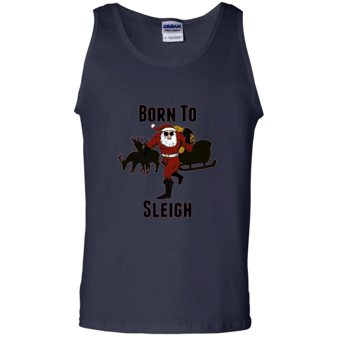 Christmas T-shirt Born To Sleigh T-shirt Navy