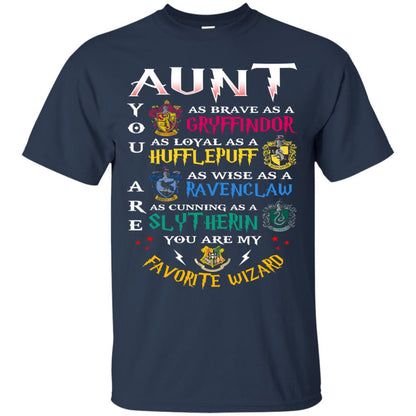 Aunt My Favorite Wizard Harry Potter Fan T-shirt Navy