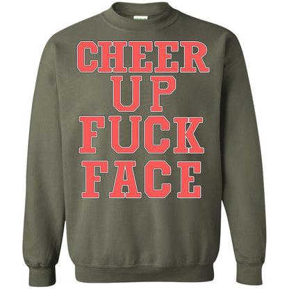 Cheer Up Face Shirt Military Green