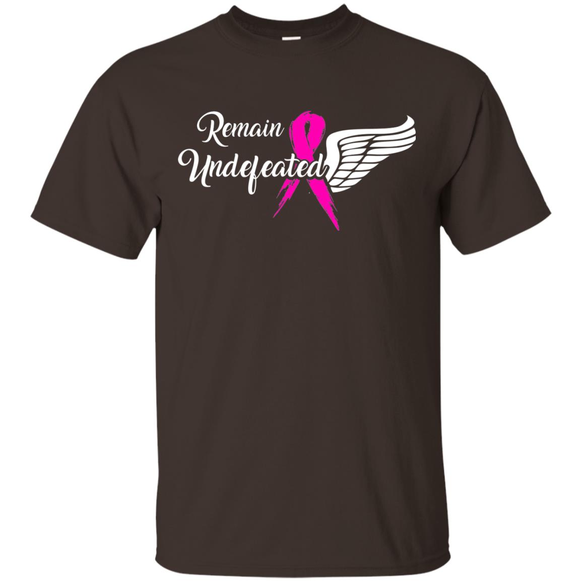 Breast Cancer T-shirt Remain Undefeated Dark Chocolate