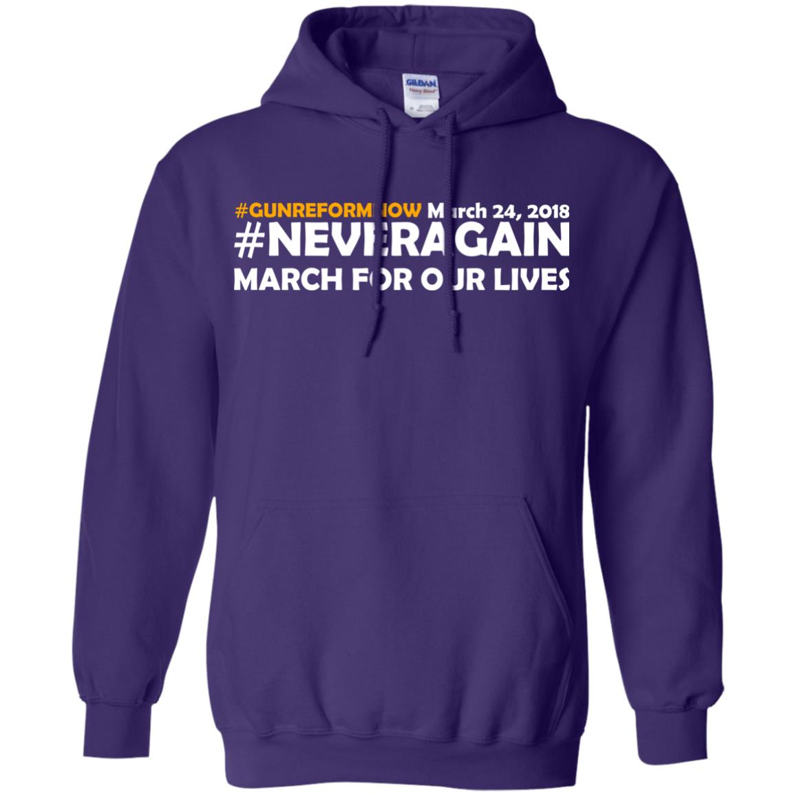 Anti Gun T-shirt Gun Reform Now Never Again March For Our Lives March 24 2018 Purple