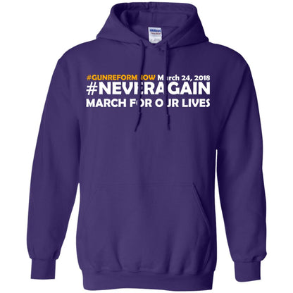 Anti Gun T-shirt Gun Reform Now Never Again March For Our Lives March 24 2018 Purple