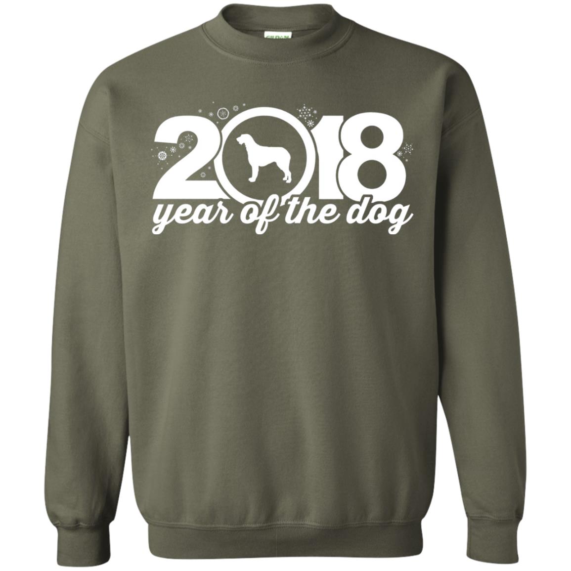 Irish Wolfhound Lover T-shirt 2018 Year Of The Dog New Year Military Green