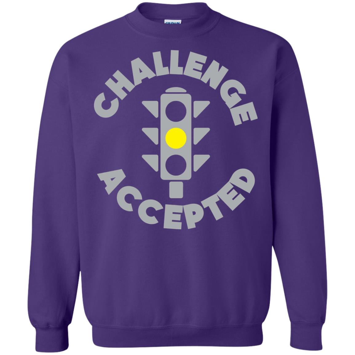 Funny Racing T-shirt Challenge Accepted Yellow Light Car Purple